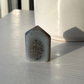 Achat Turm mit Quarz Druse